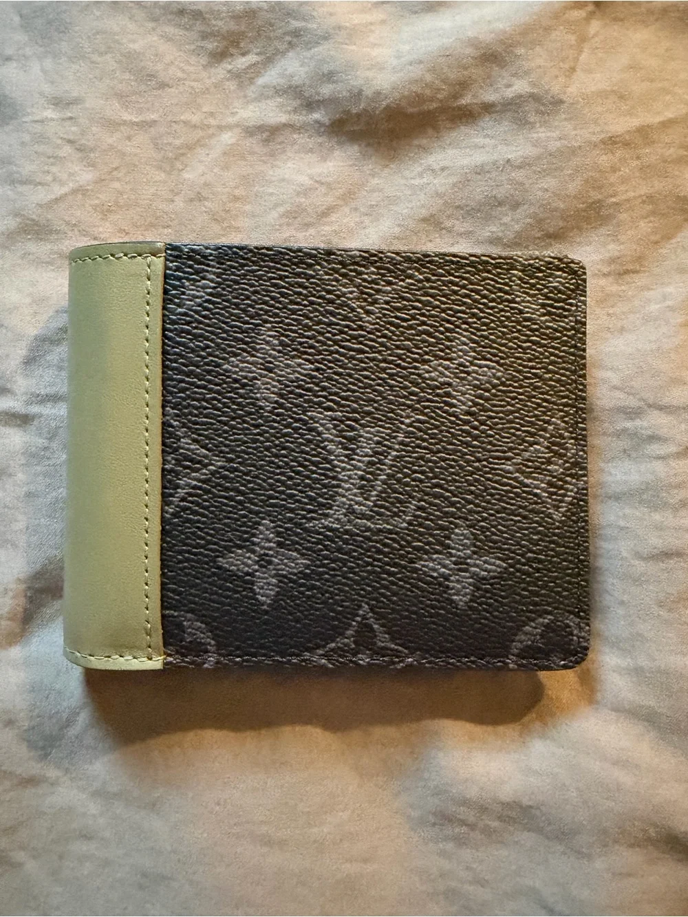 Louis Vuitton Monogram Eclipse Bi-Fold Wallet in Black and Olive Green